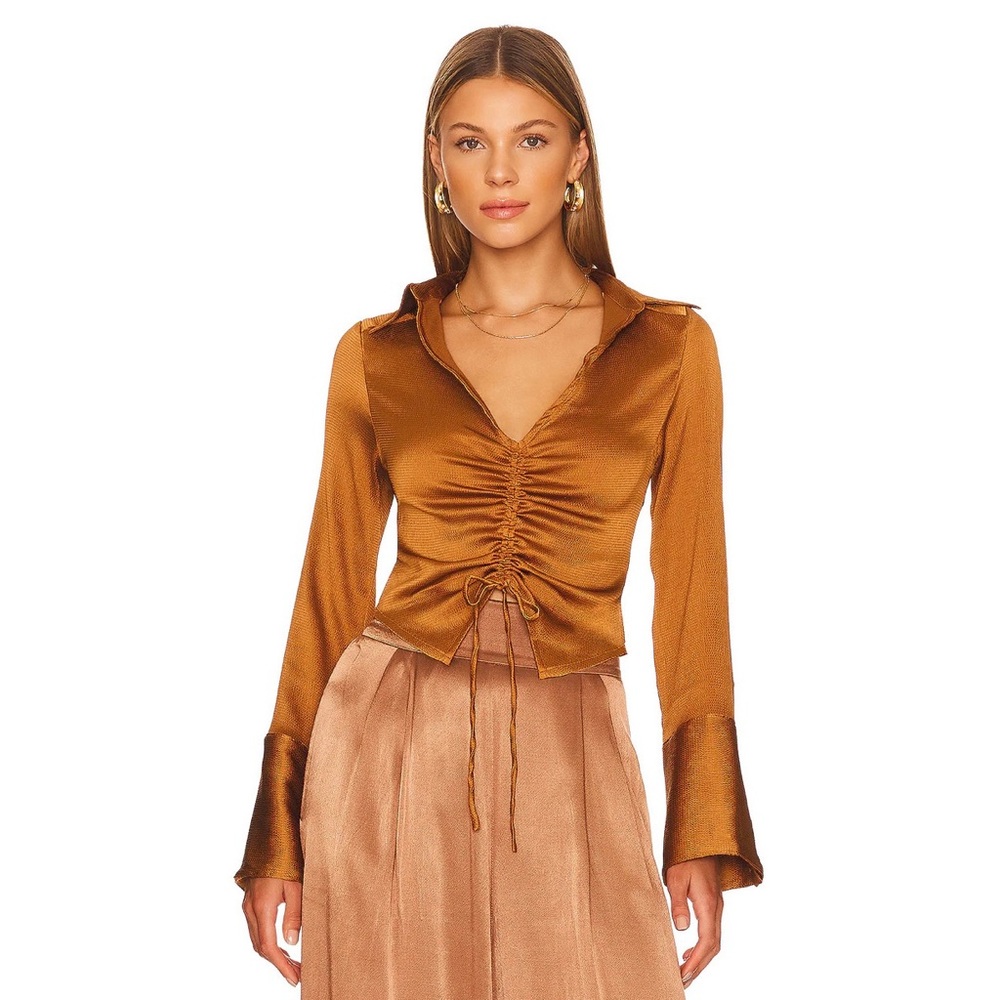 Free People Aurora Blouse In Rust Size Small